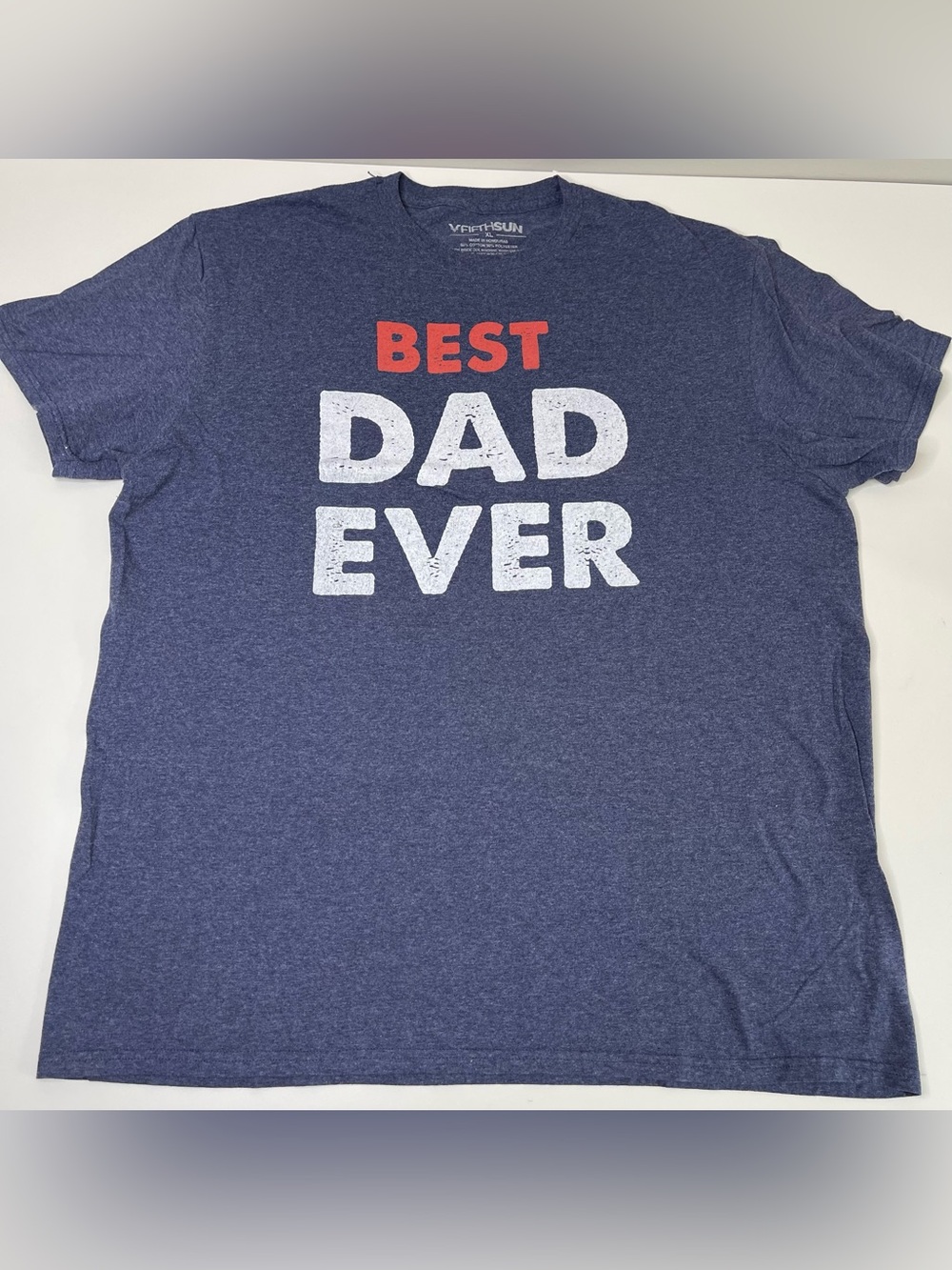 Men's "Best Dad Ever" Graphic Tee (Navy Blue) Size XL Father's Day